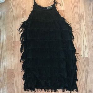 Fringe Black Dress